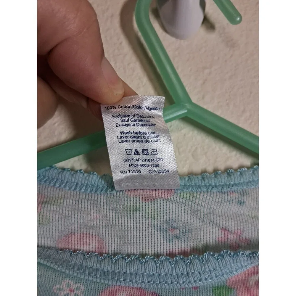 Gerber Cotton Sleep Sack Floral Boho Cottage Infant Baby Blue Girls 0-6 Months